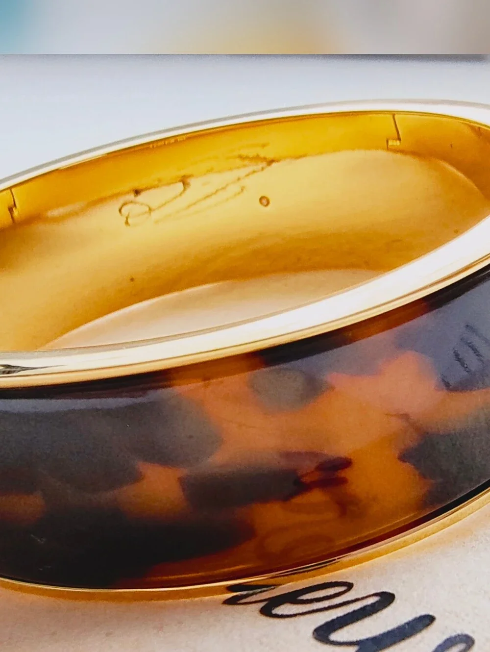 J. Crew Tortoise clamp Gold-Tone Hinge Bracelet